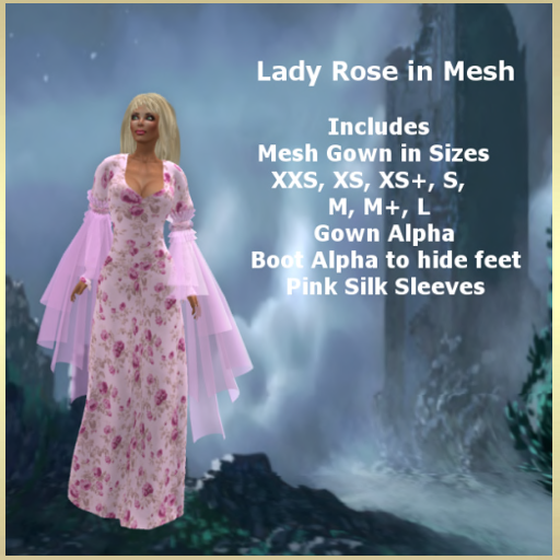 Lady Rose Gown in Mesh Special 50% off